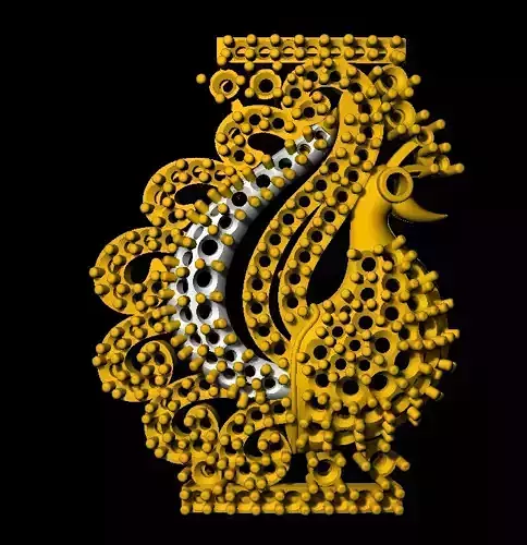 Sidepiece golden peacock