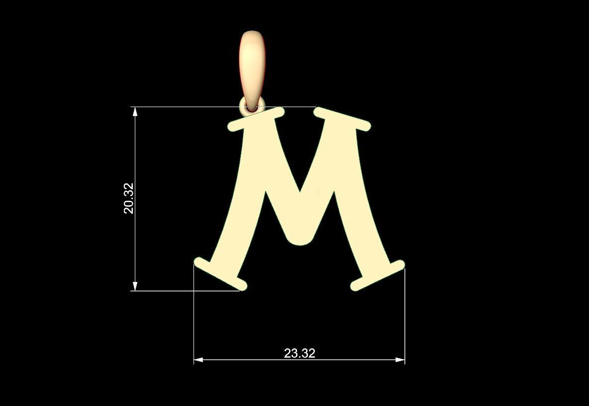 Initial Letters Pendant Bodihel M 3D print model_4