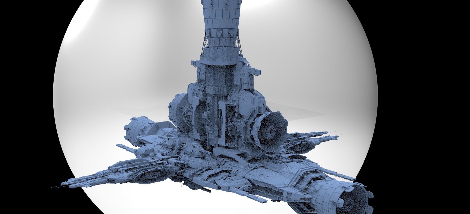 Sci-Fi Droid Prowler Ship Base  3D model_1