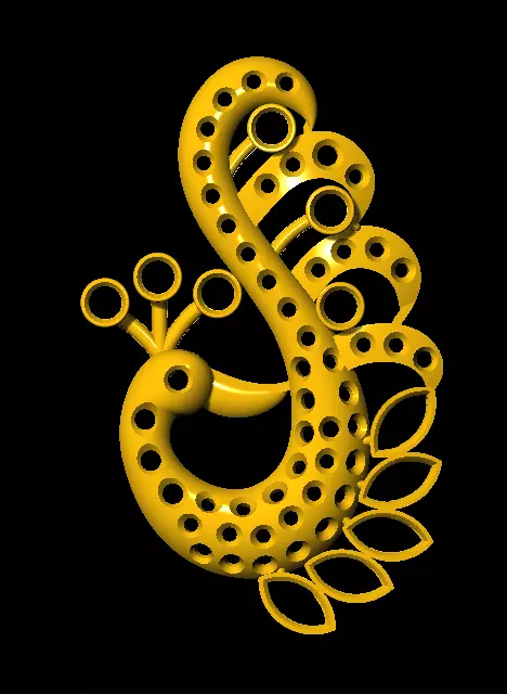 Sidepiece peacock logo 3D print model_0