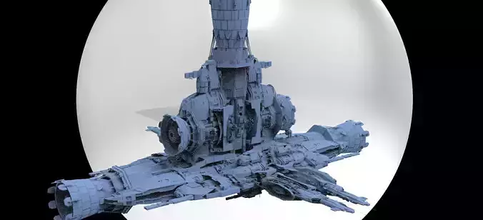 Sci-Fi Droid Prowler Ship Base 12