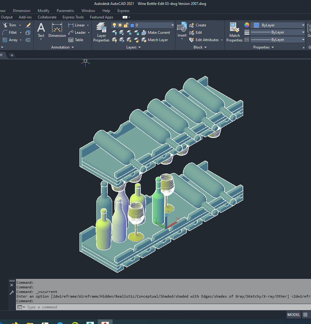 wine bottel Set 01 3D model_9