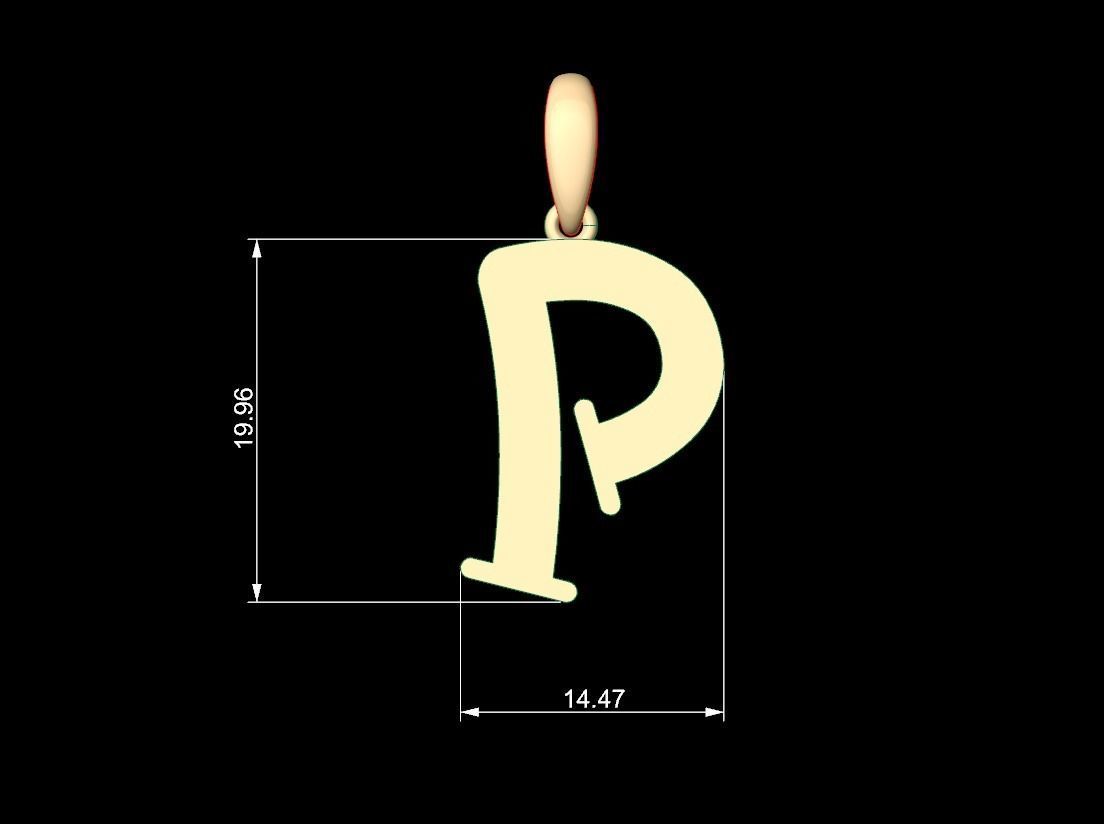 Initial Letters Pendant Bodihel P 3D print model_4