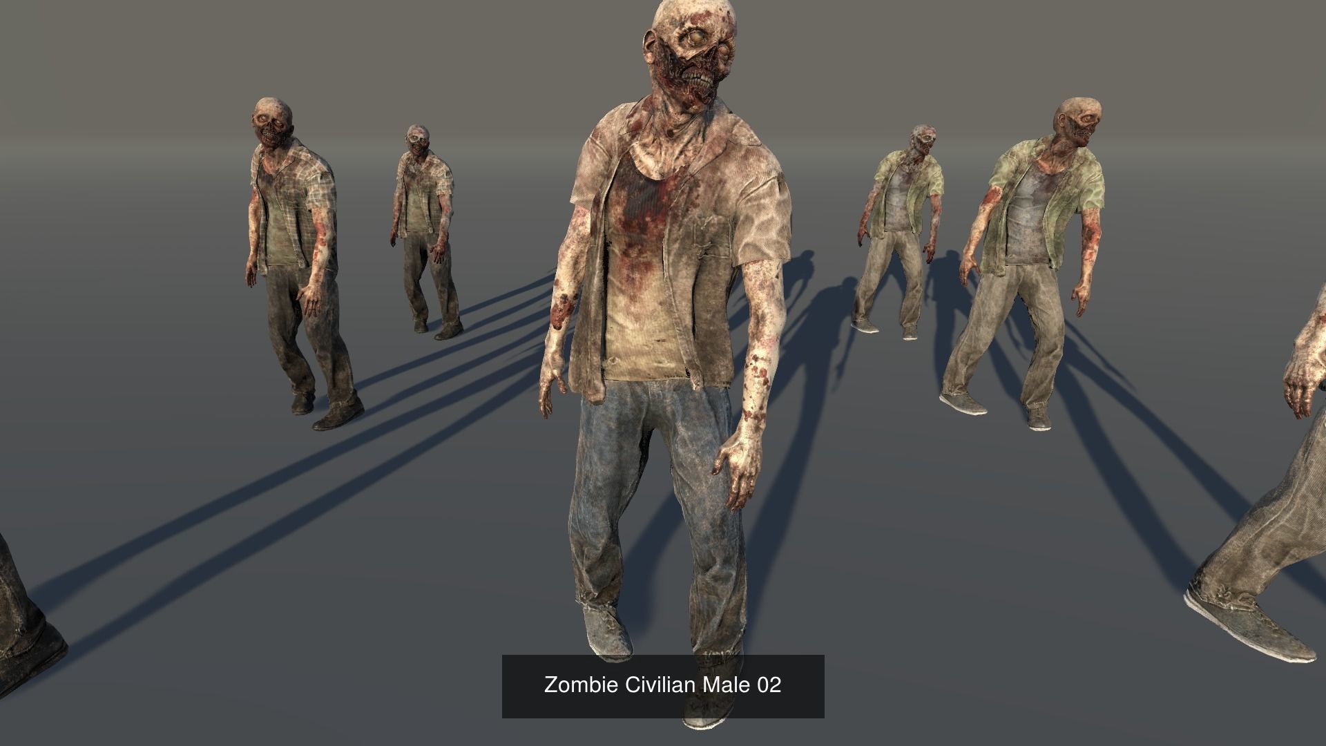 Zombie Civilian Males Bundle 3D Model Collection_2