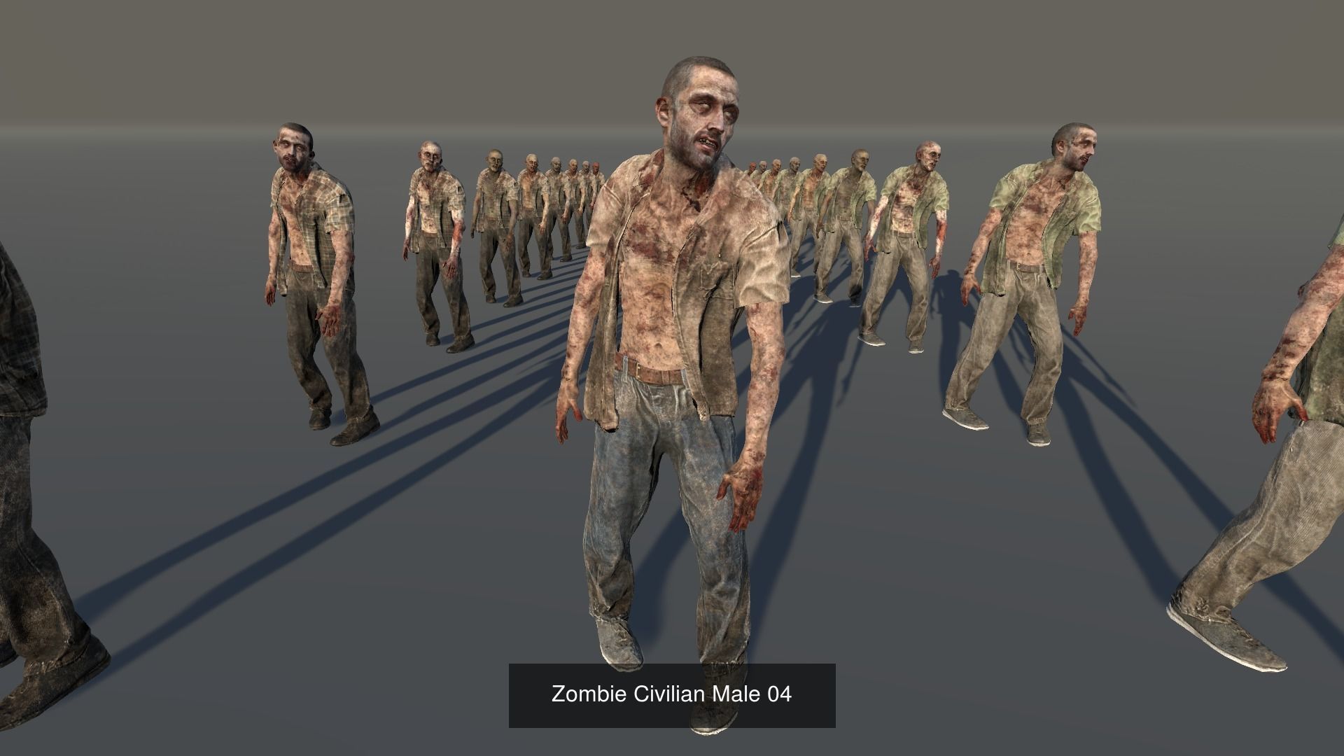 Zombie Civilian Males Bundle 3D Model Collection_4