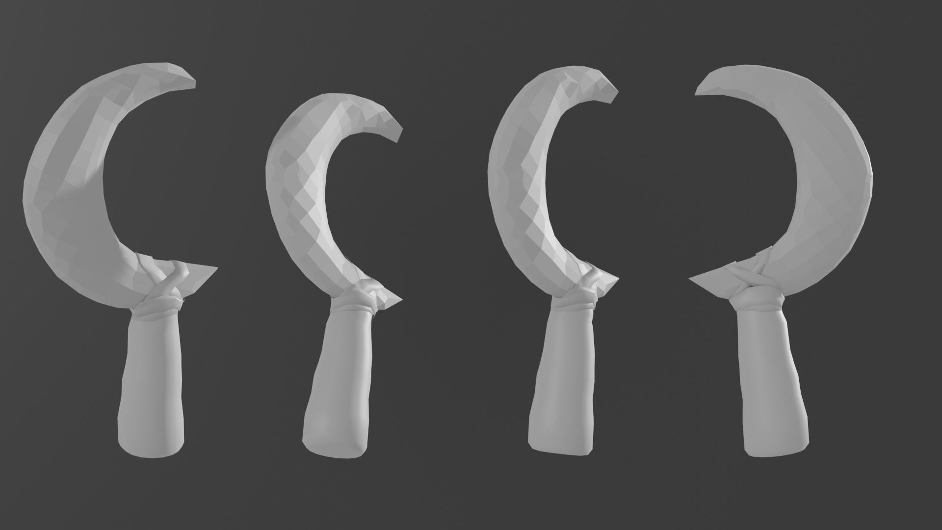 weapon sickle and knife 3D model_5