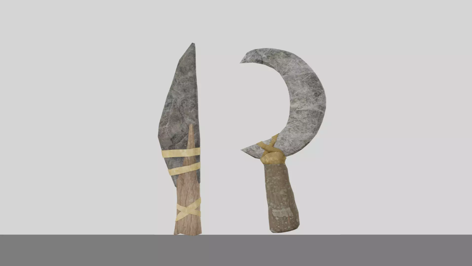 weapon sickle and knife 3D model_0