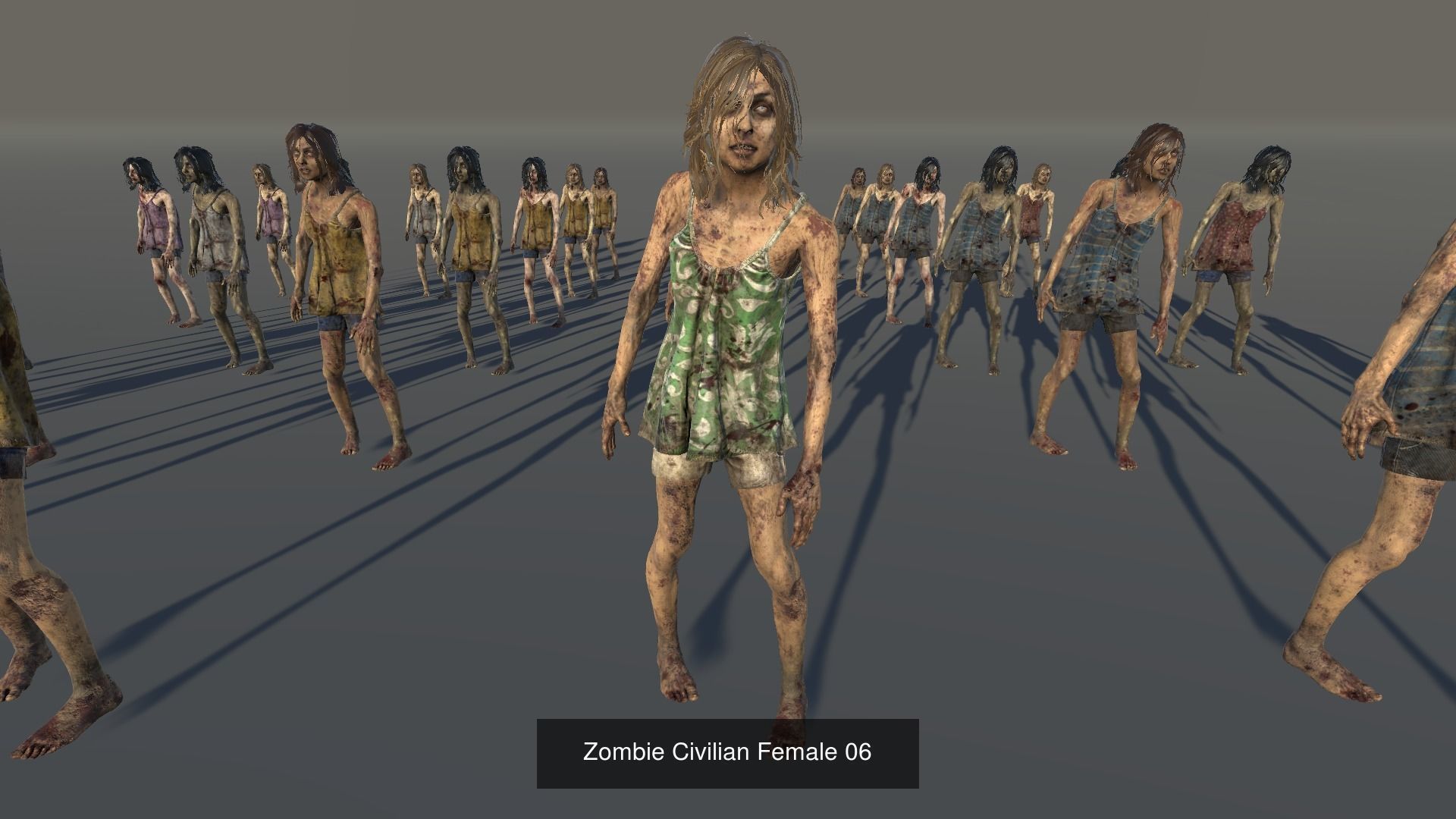 Zombie Civilian Females Bundle 3D Model Collection_6