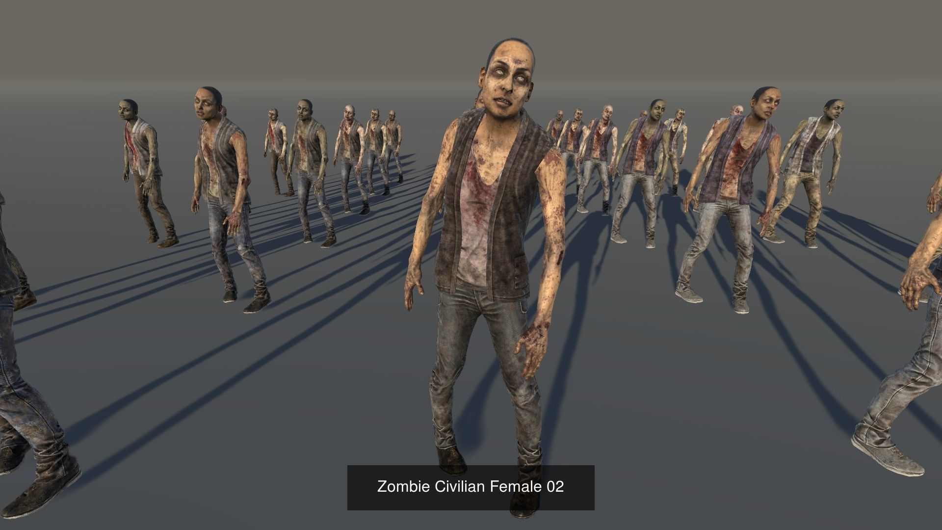 Zombie Civilian Females Bundle 3D Model Collection_2