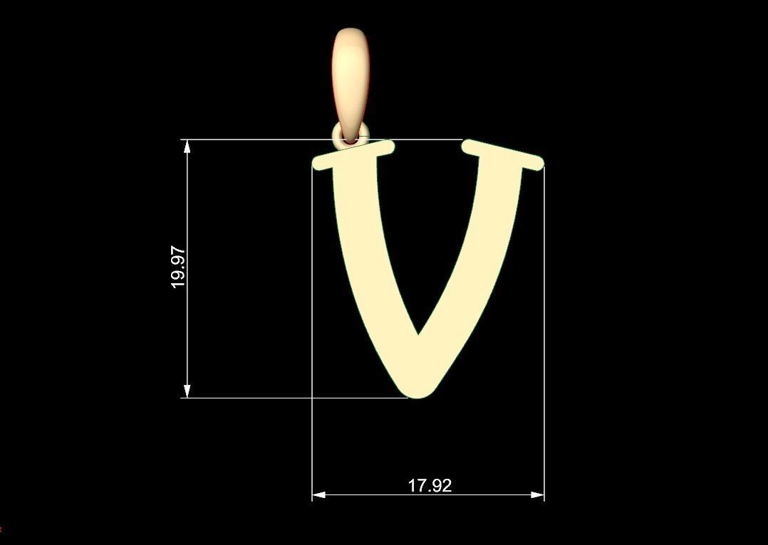 Initial Letters Pendant Bodihel V 3D print model_4