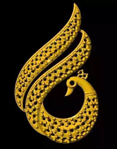 Sidepiece golden peacock