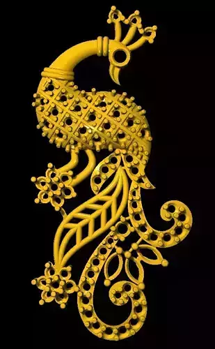 Sidepiece golden peacock