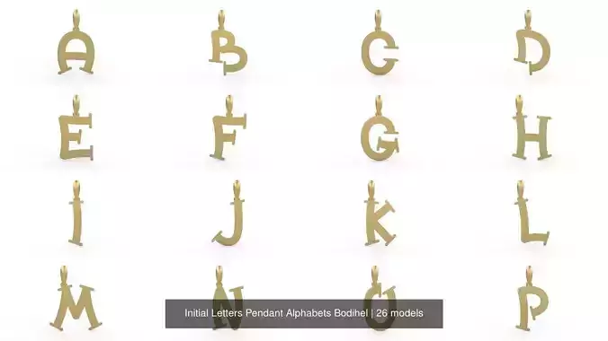 Initial Letters Pendant Alphabets Bodihel