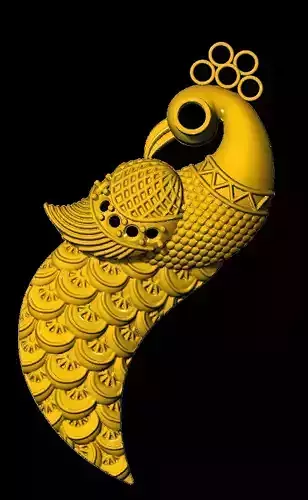 Sidepiece golden peacock