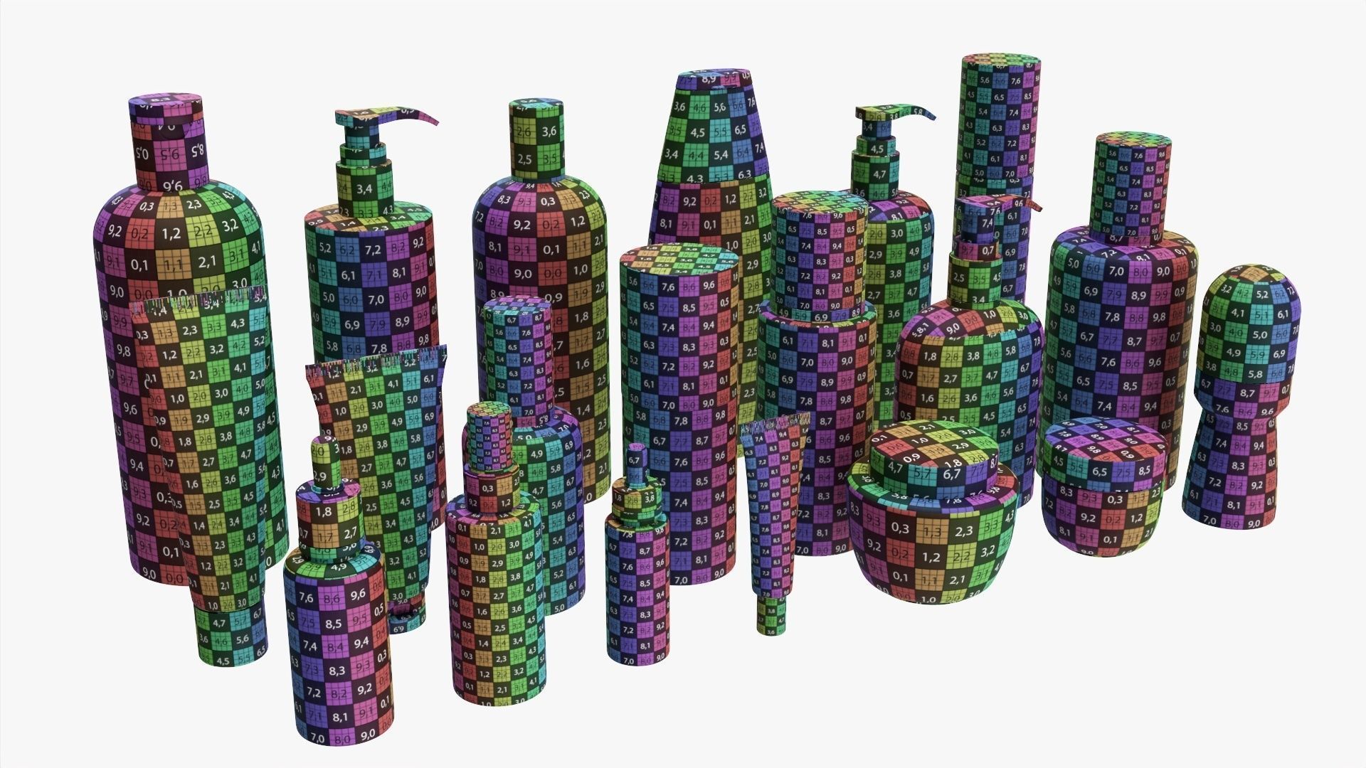 Cosmetic containers for mockup 3D Model Collection_6