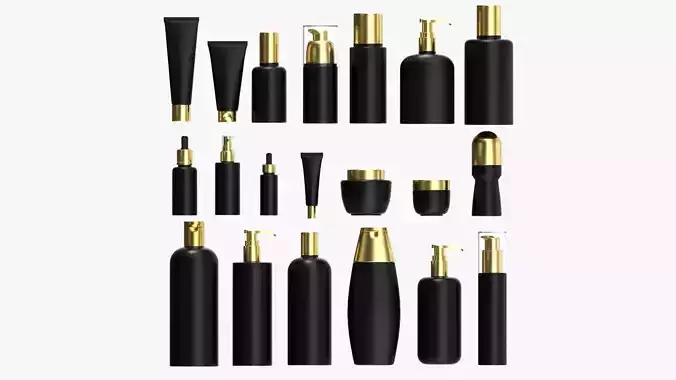 Cosmetic containers for mockup 3D Model Collection