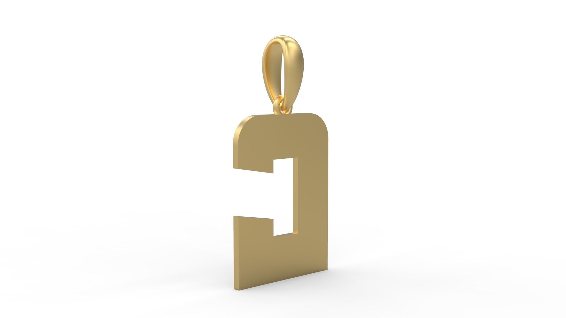 Initial Letters Pendant Boldhead C 3D print model_3