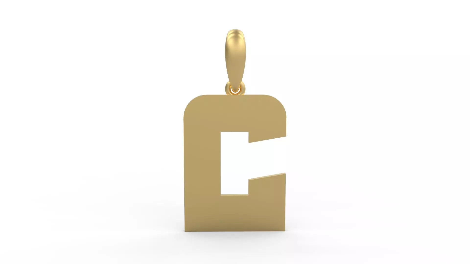 Initial Letters Pendant Boldhead C 3D print model_0