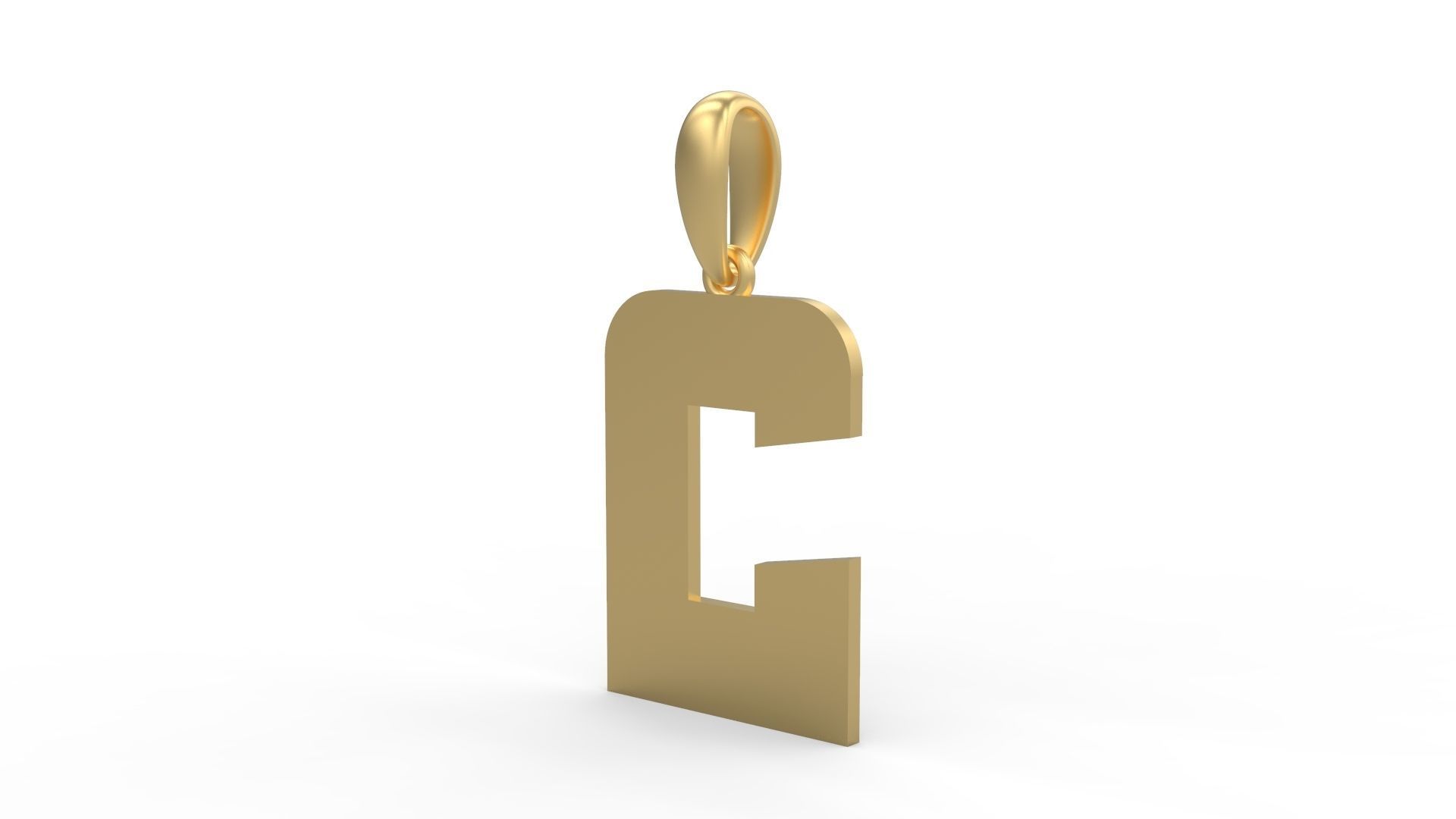 Initial Letters Pendant Boldhead C 3D print model_1