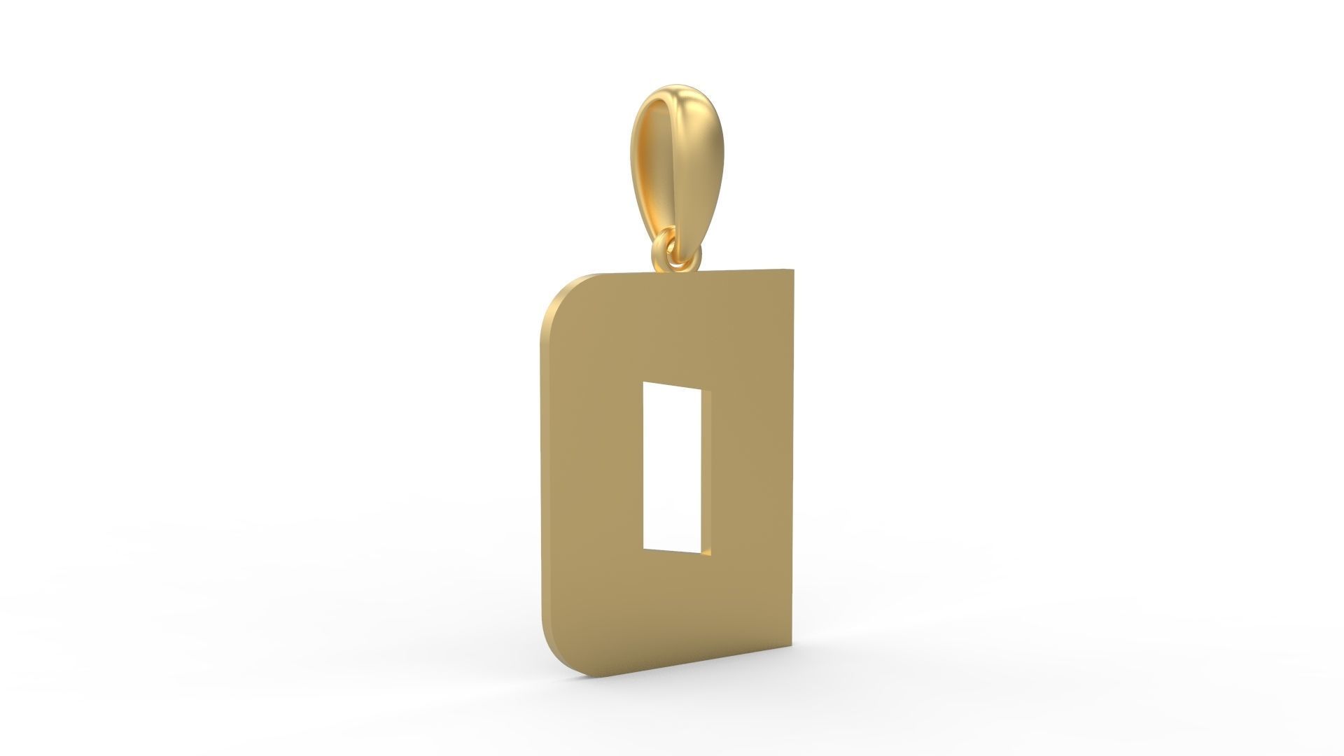 Initial Letters Pendant Boldhead D 3D print model_3