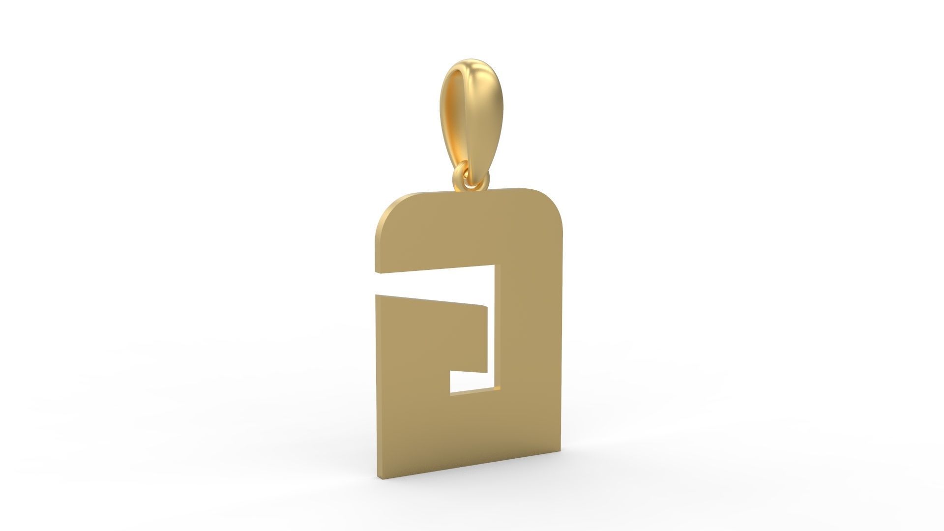 Initial Letters Pendant Boldhead G 3D print model_3