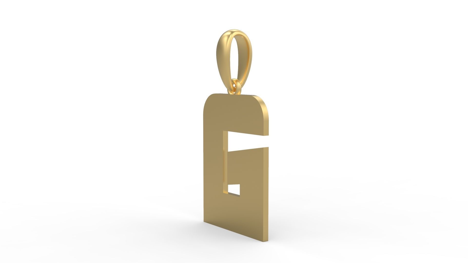 Initial Letters Pendant Boldhead G 3D print model_1
