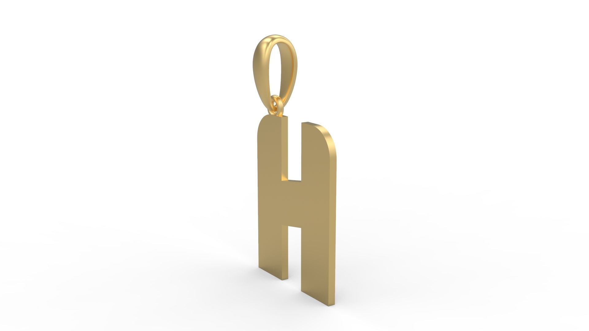 Initial Letters Pendant Boldhead H 3D print model_1