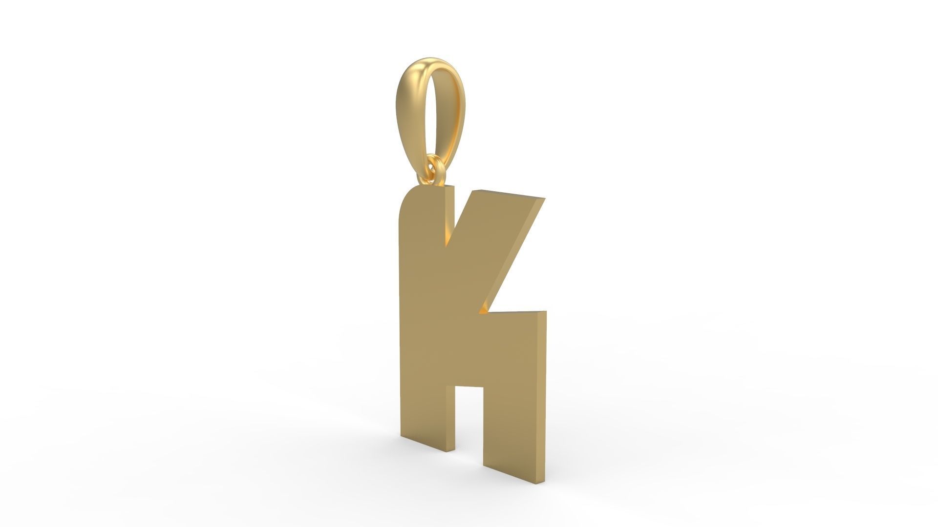 Initial Letters Pendant Boldhead K 3D print model_1