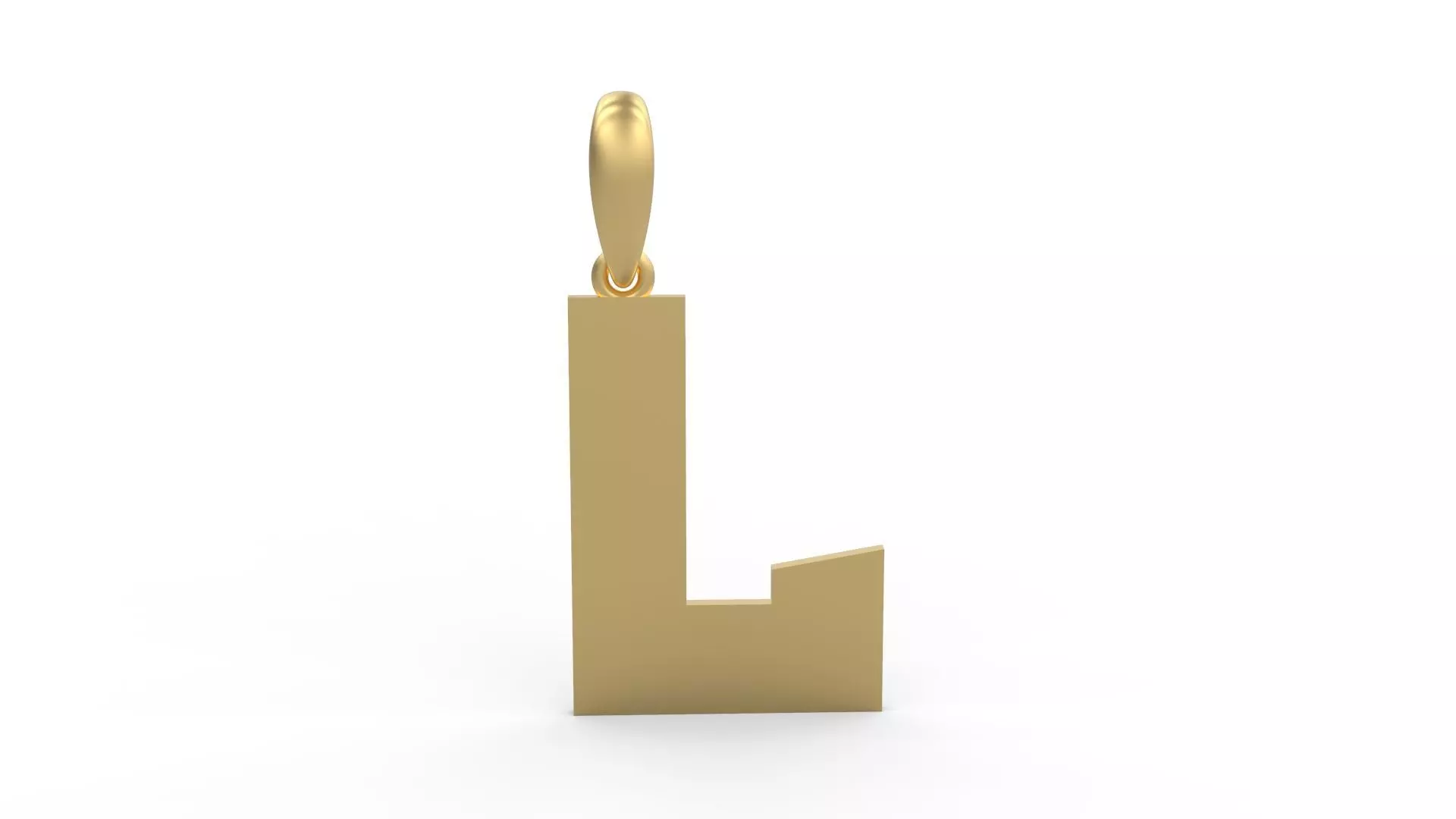 Initial Letters Pendant Boldhead L 3D print model_0