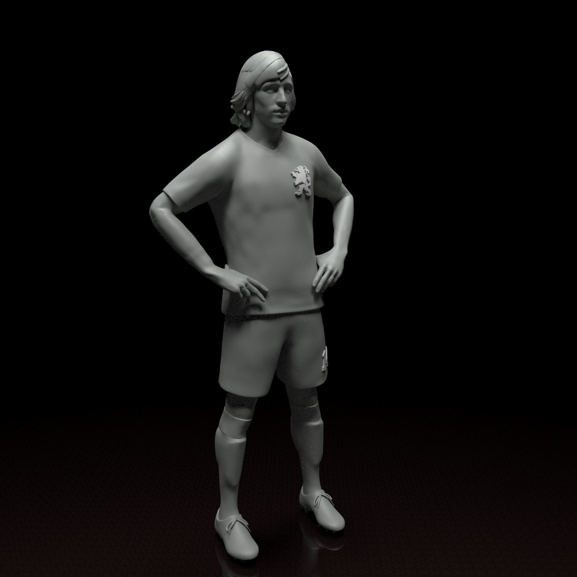 Johan Cruyff football player stl file 3D print model 3D print model_15
