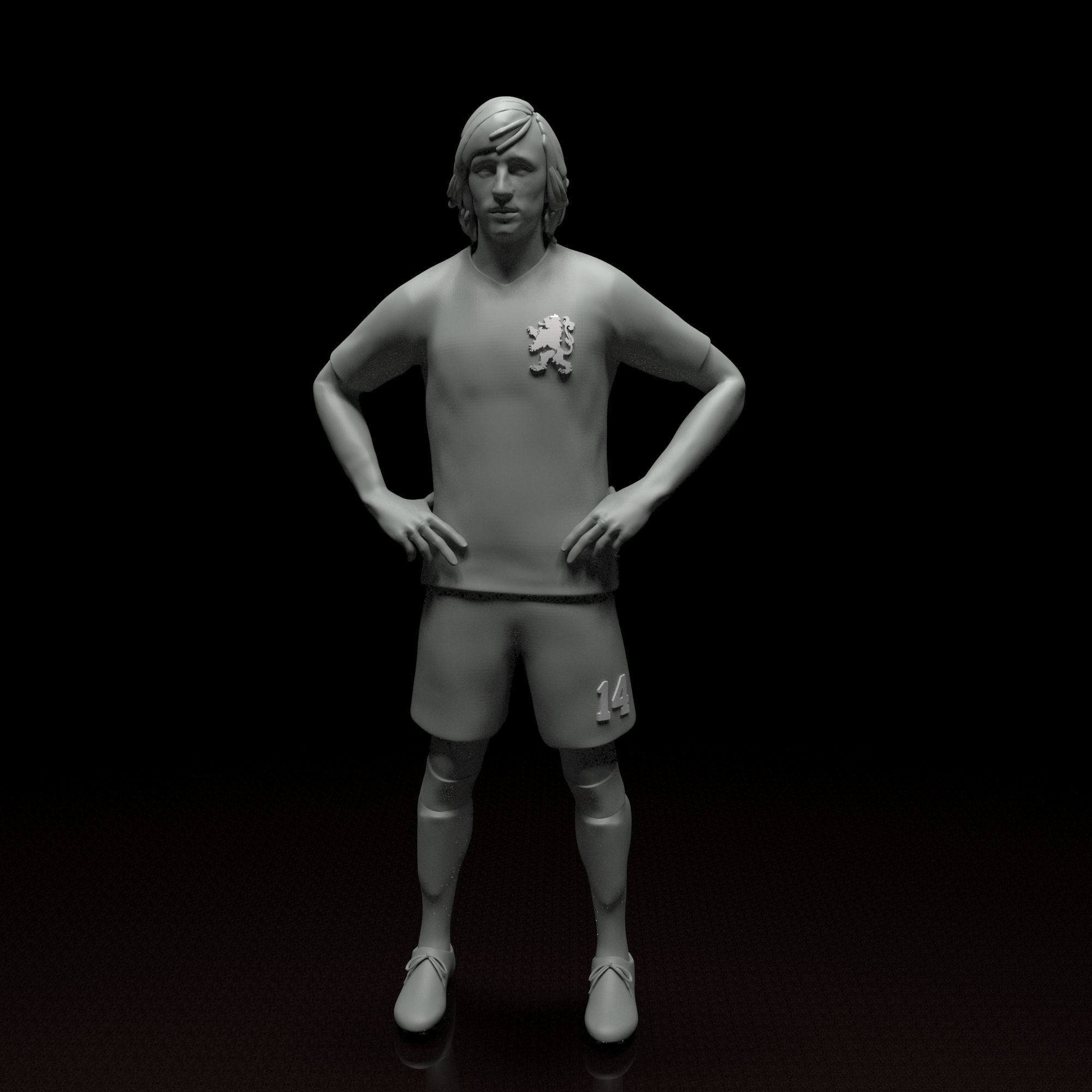 Johan Cruyff football player stl file 3D print model 3D print model_1