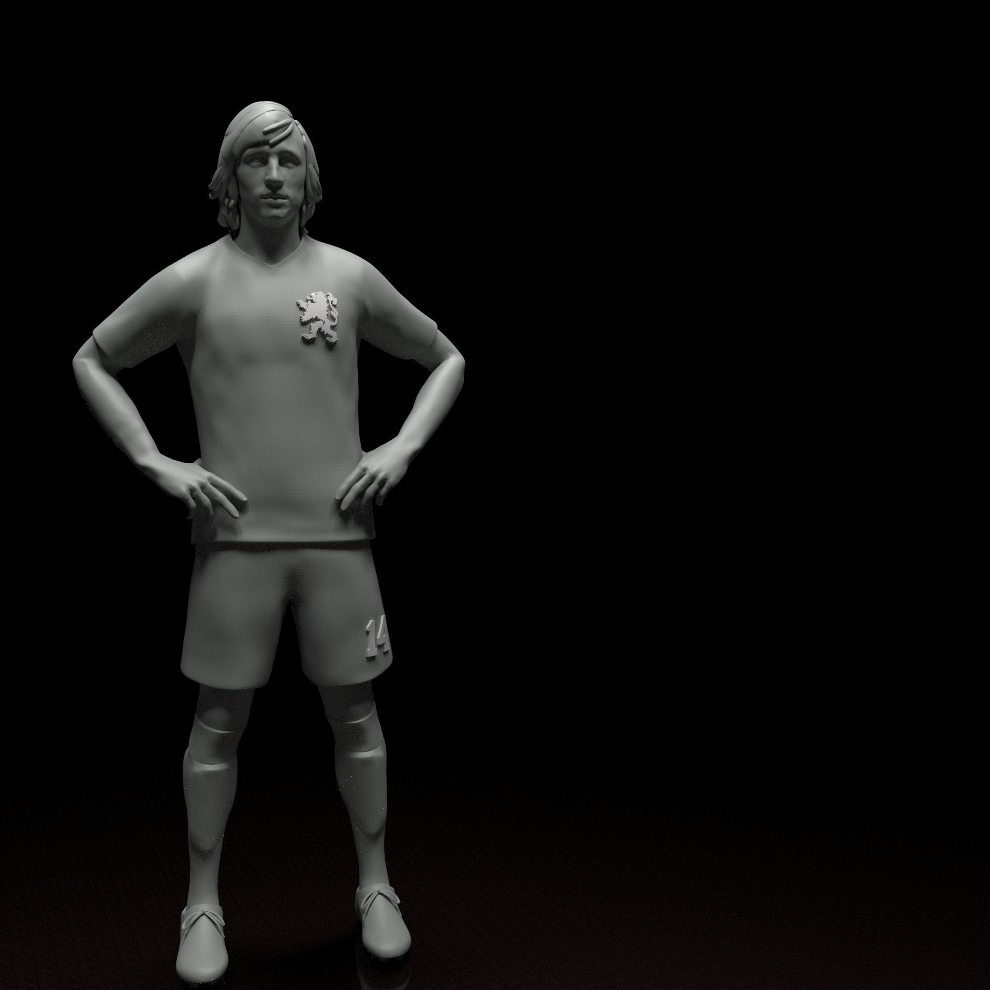 Johan Cruyff football player stl file 3D print model 3D print model_8