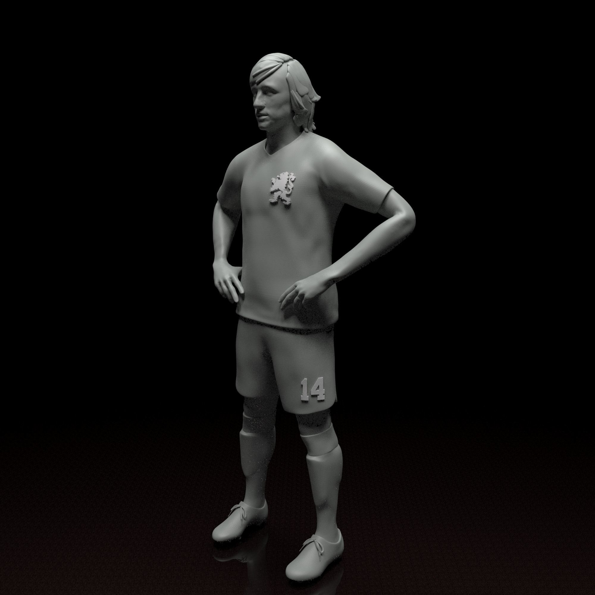 Johan Cruyff football player stl file 3D print model 3D print model_9