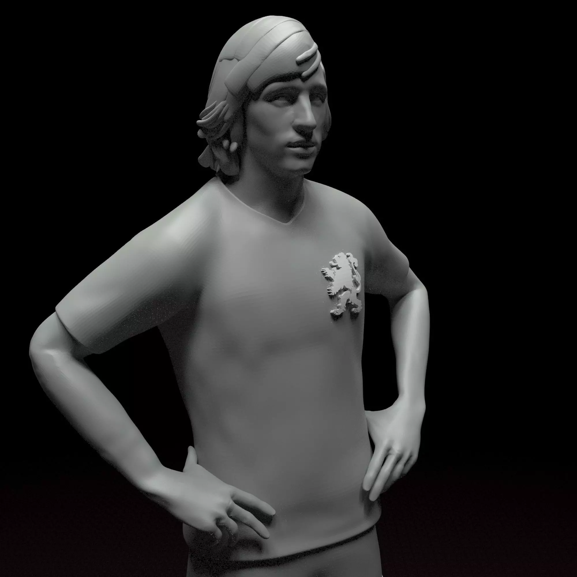 Johan Cruyff football player stl file 3D print model 3D print model_0