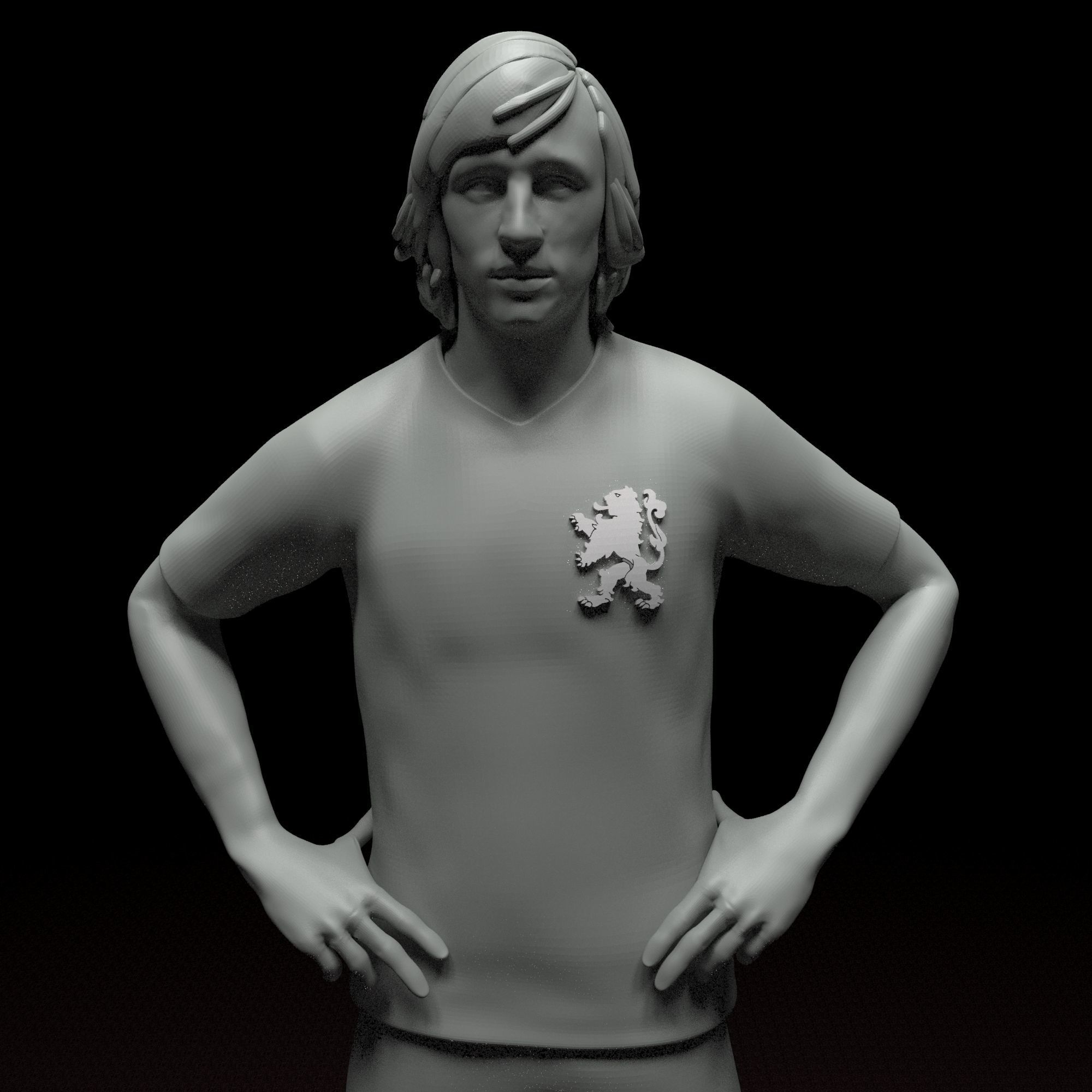 Johan Cruyff football player stl file 3D print model 3D print model_2