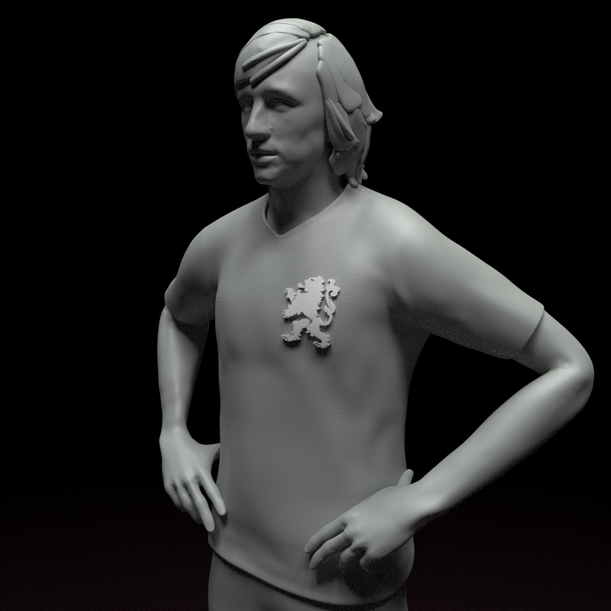 Johan Cruyff football player stl file 3D print model 3D print model_3