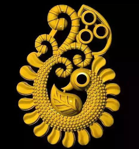 Sidepiece egyptian peacock brooch