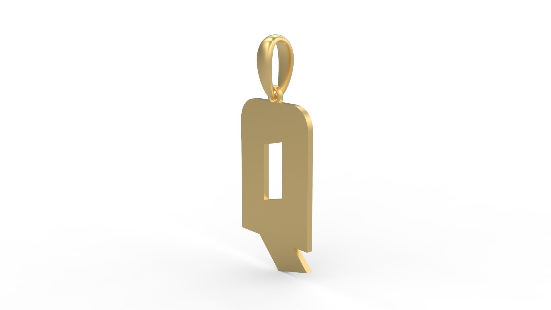 Initial Letters Pendant Boldhead Q 3D print model_1