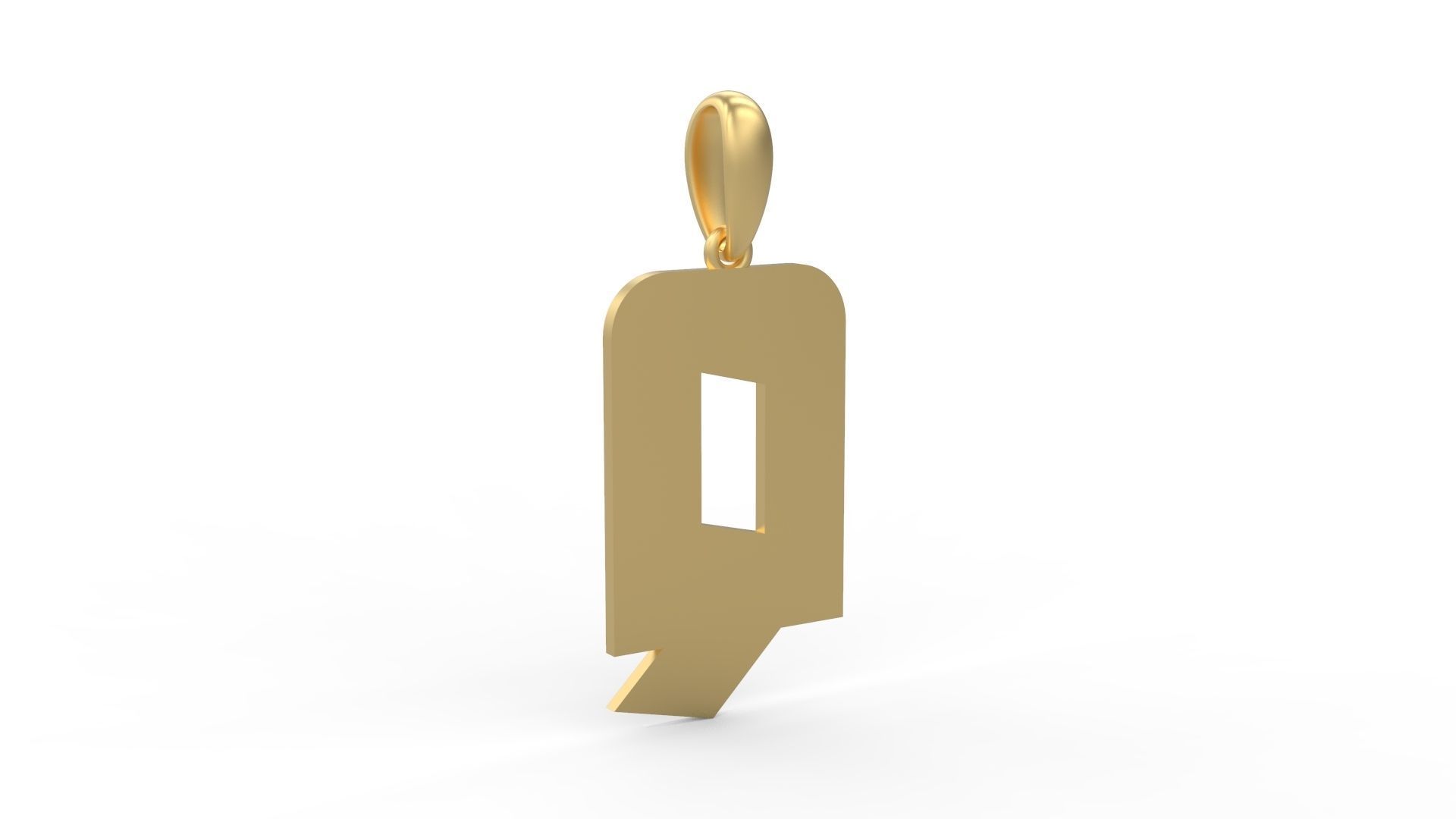Initial Letters Pendant Boldhead Q 3D print model_3