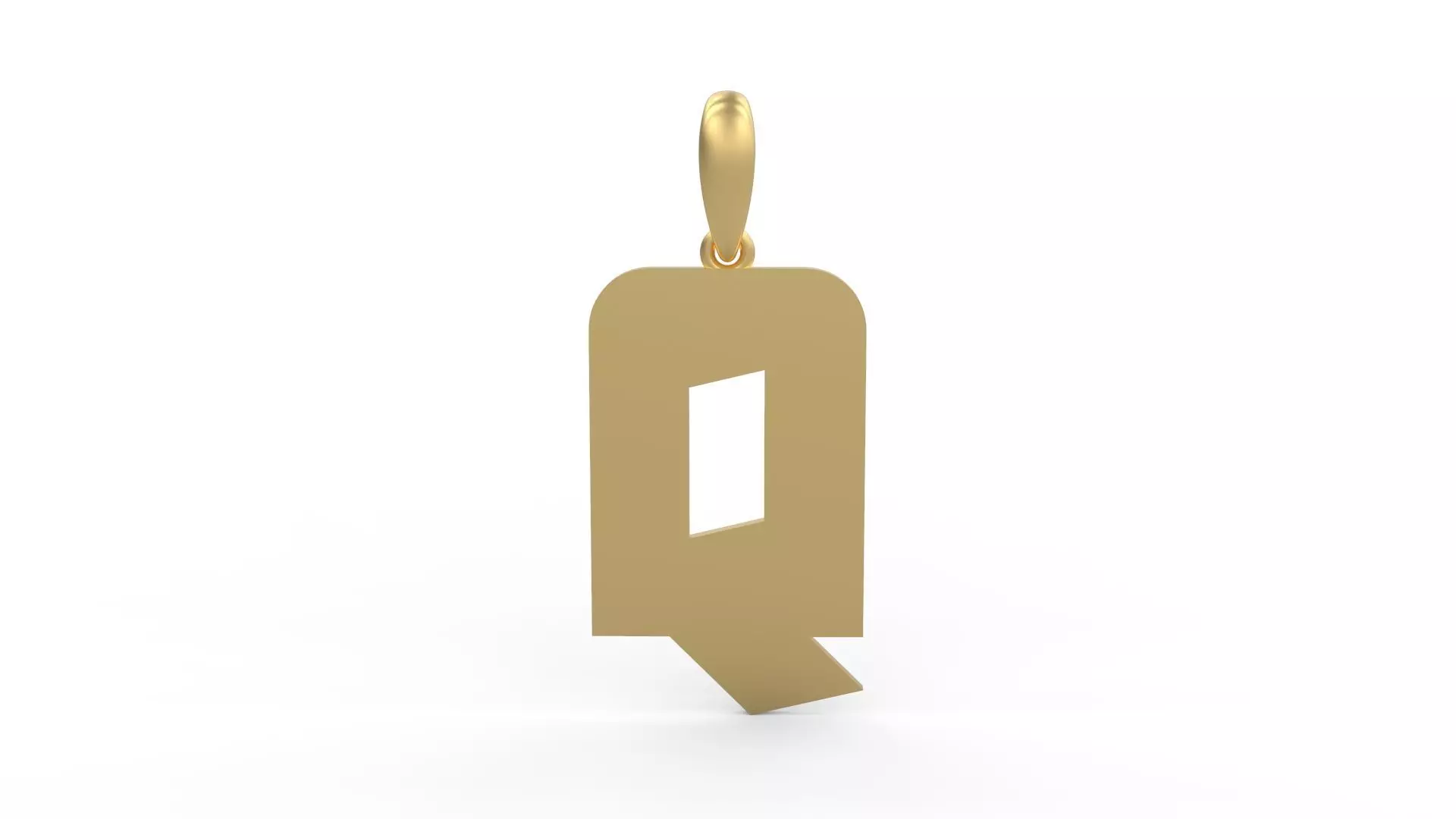 Initial Letters Pendant Boldhead Q 3D print model_0
