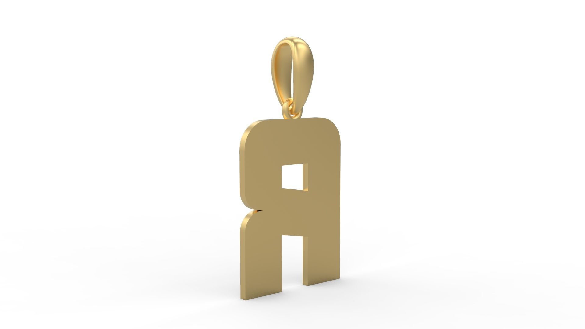 Initial Letters Pendant Boldhead R 3D print model_3