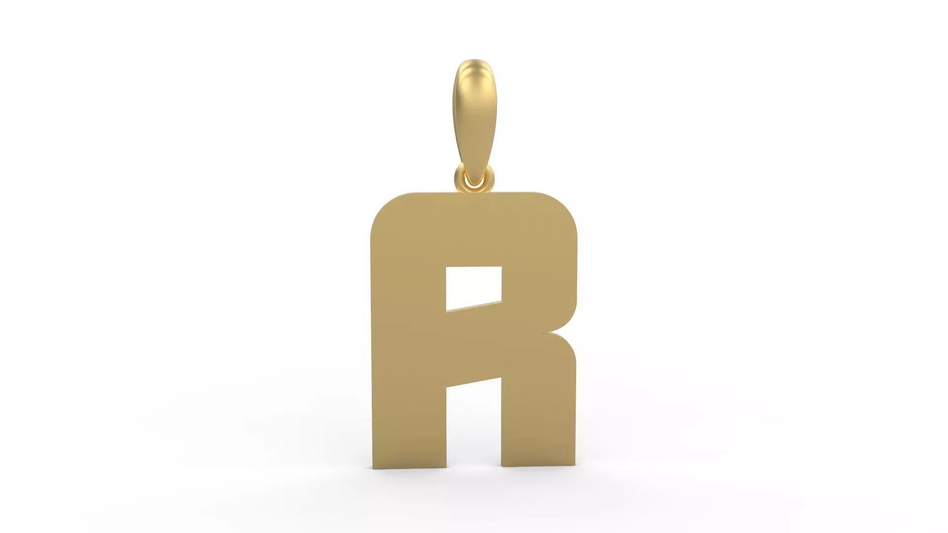 Initial Letters Pendant Boldhead R 3D print model_0