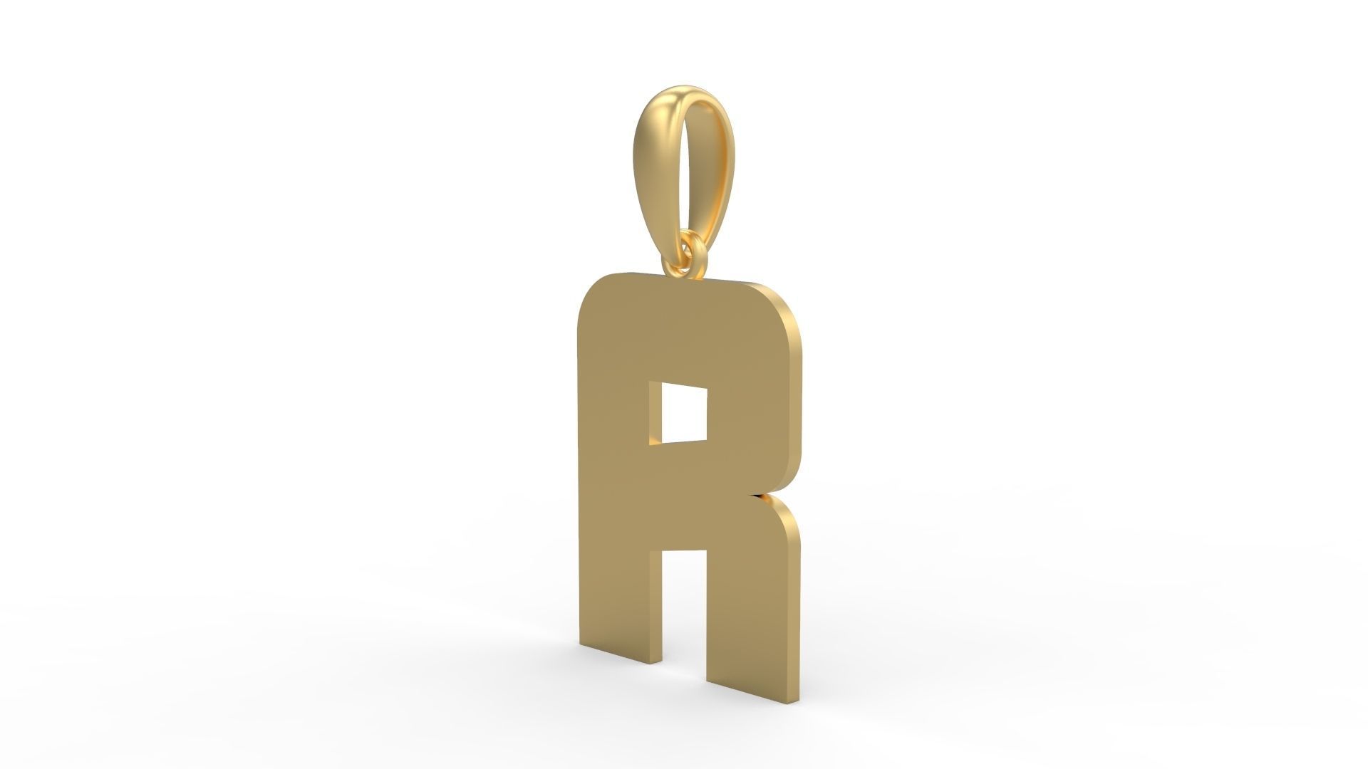 Initial Letters Pendant Boldhead R 3D print model_1