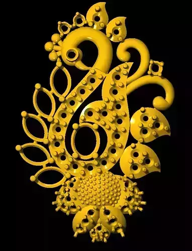 Sidepiece golden peacock