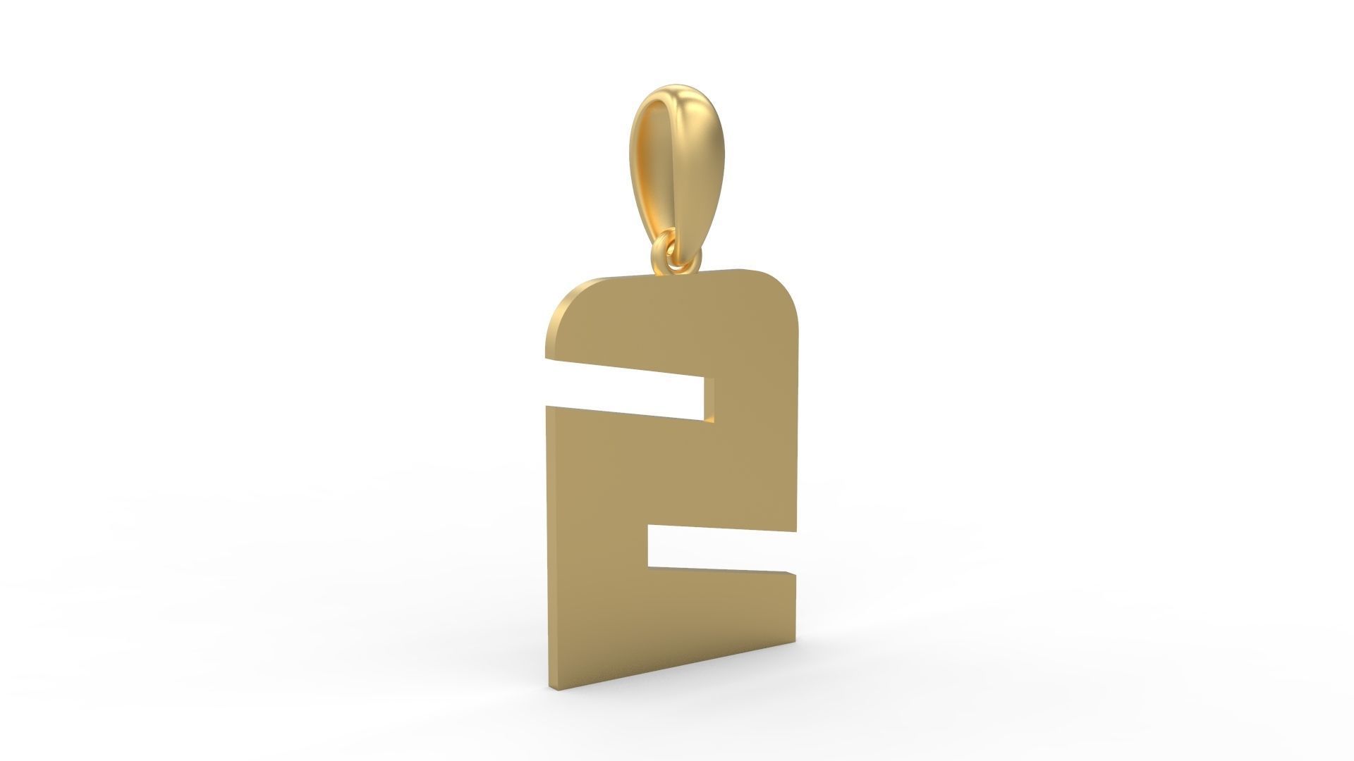 Initial Letters Pendant Boldhead S 3D print model_3
