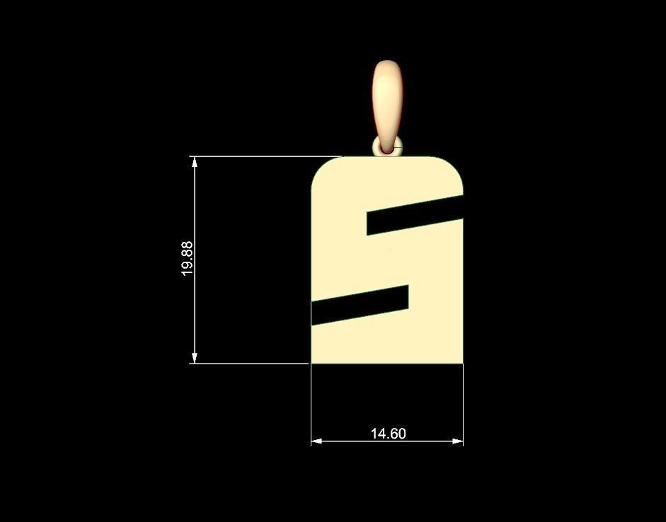 Initial Letters Pendant Boldhead S 3D print model_4
