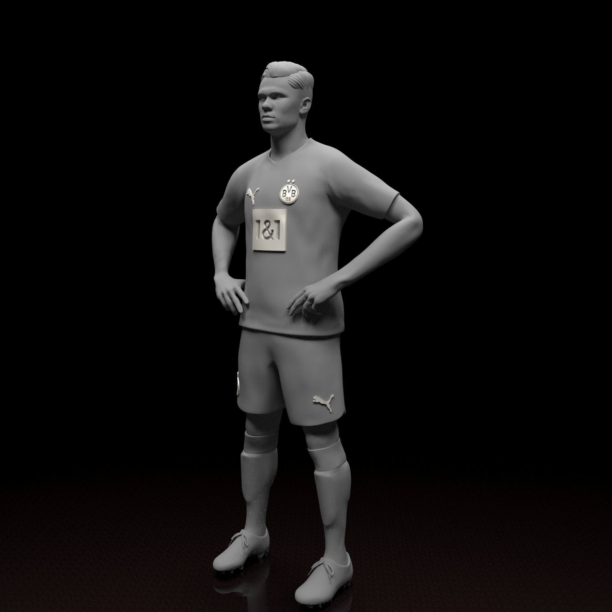 Erling Haaland Football Player STL files 3D print model 3D print model_12