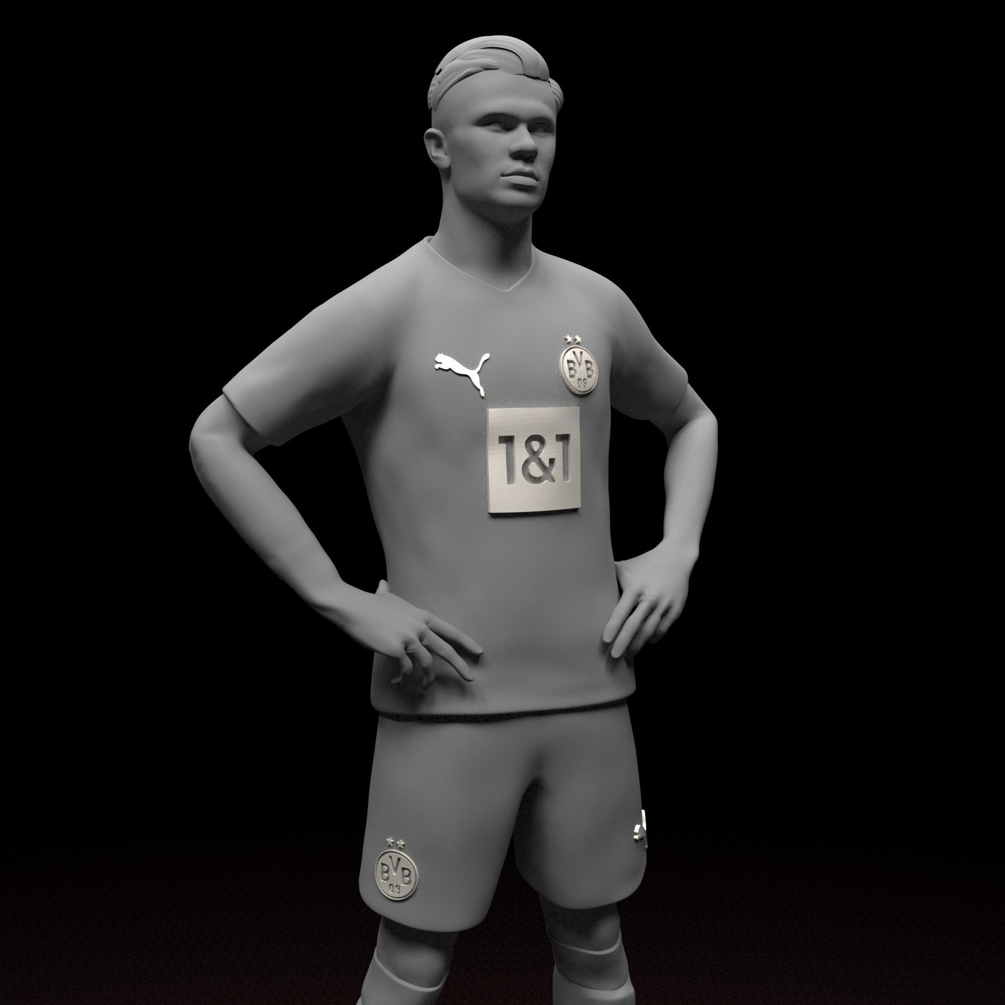 Erling Haaland Football Player STL files 3D print model 3D print model_10
