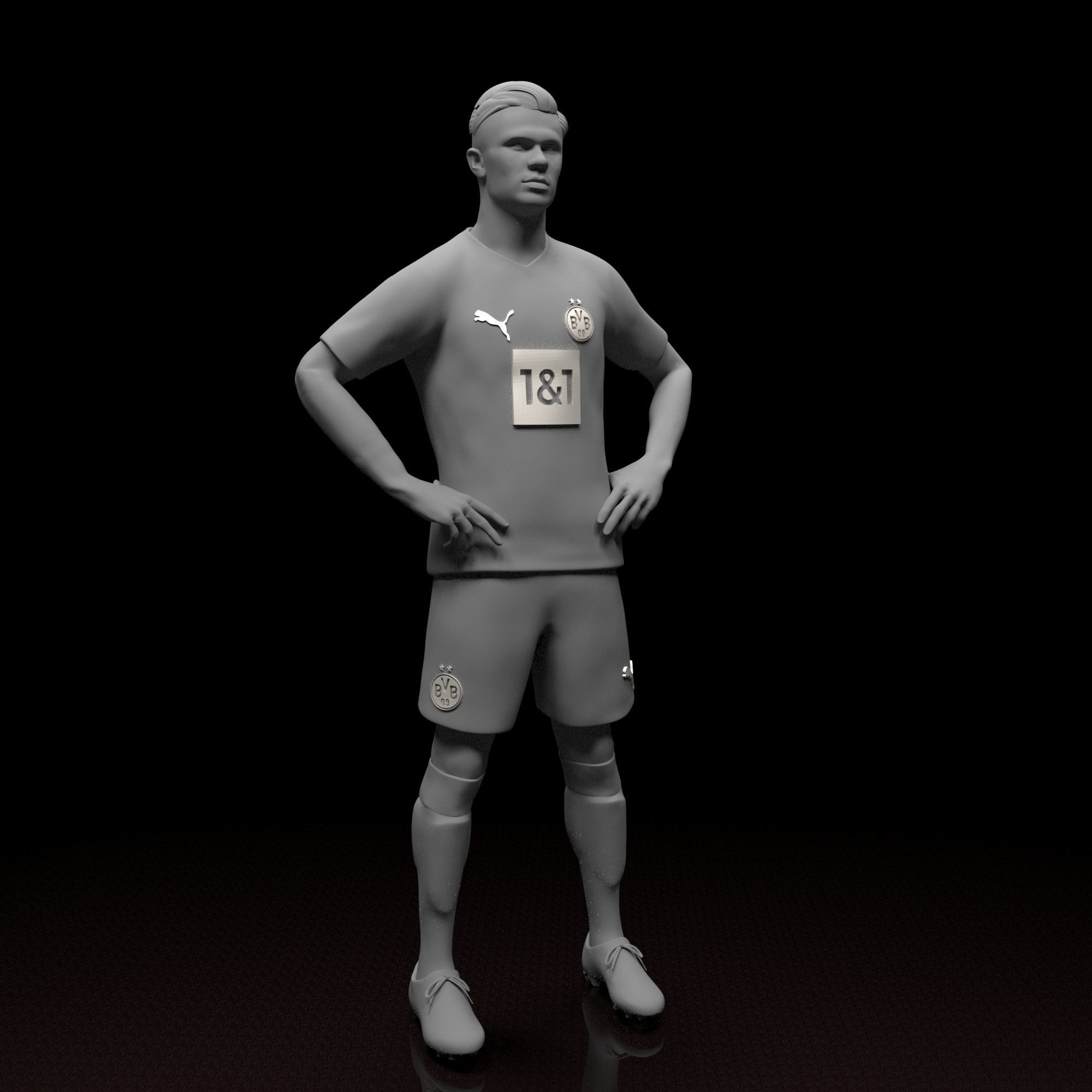 Erling Haaland Football Player STL files 3D print model 3D print model_9