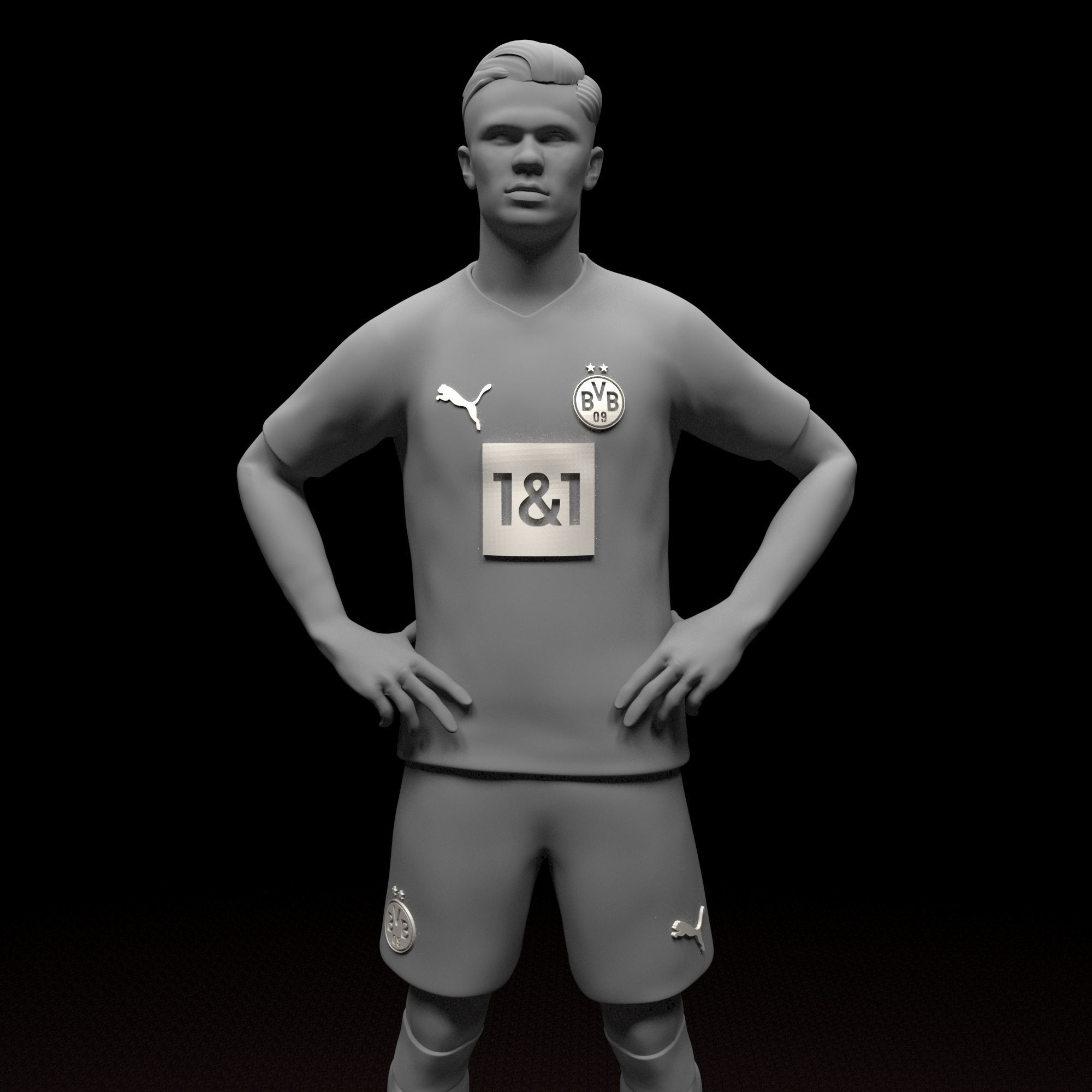 Erling Haaland Football Player STL files 3D print model 3D print model_6